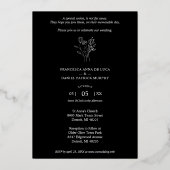 Trendy Wildflowers Bouquet Wedding Silver Metallic Folie Uitnodiging (Achterkant)