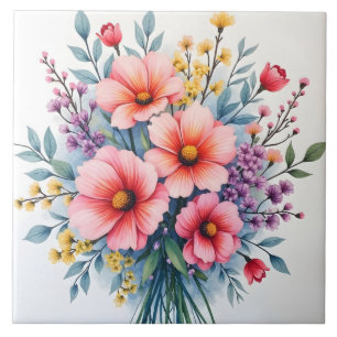 Trendy Wildflowers Mooie Luxe Collectie Tegeltje