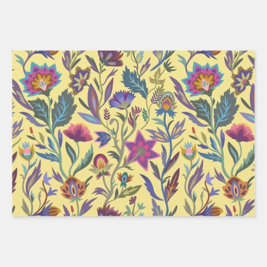 Trendy William Morris Flowers en vogels Inpakpapier Vel (Voorkant)