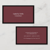 Trendy Wine Red Black Color Plain Uniek Stijlvol Visitekaartje (Voorkant / Achterkant)