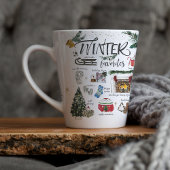 Trendy Winter Favorieten | Waterverf illustraties Latte Mok