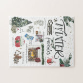 Trendy Winter Favorieten | Waterverf illustraties Legpuzzel (Horizontaal)