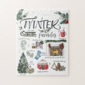 Trendy Winter Favorieten | Waterverf illustraties Legpuzzel (Verticaal)