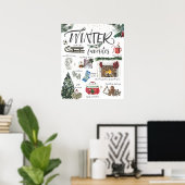 Trendy Winter Favorieten | Waterverf illustraties Poster (Thuiskantoor)
