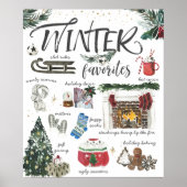 Trendy Winter Favorieten | Waterverf illustraties Poster (Voorkant)