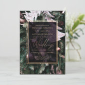 Trendy Winter Kerstboom Gouden Grens Huwelijk Kaart (Staand voorkant)