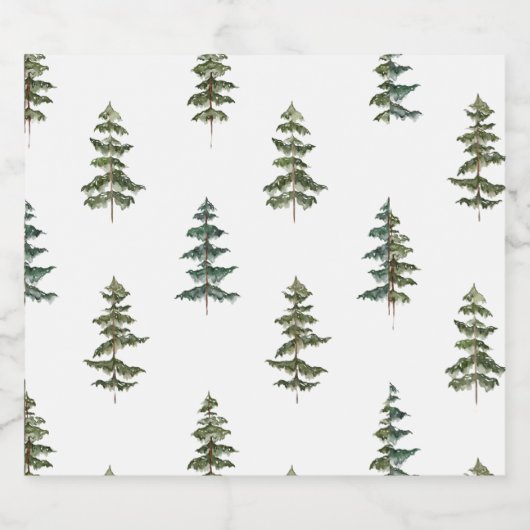 Trendy Winter | Kerstboompatroon Bier Etiket (Enkel label)