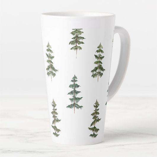 Trendy Winter | Kerstboompatroon Latte Mok (Rechterhoek)