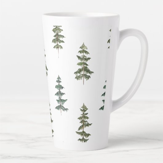 Trendy Winter | Kerstboompatroon Latte Mok (Rechts)