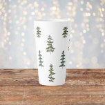 Trendy Winter | Kerstboompatroon Latte Mok<br><div class="desc">Trendy Winter | Kerstboompatroon</div>