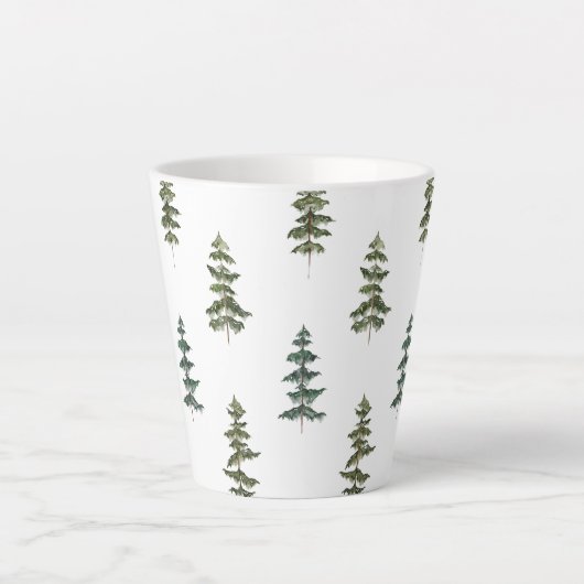 Trendy Winter | Kerstboompatroon Latte Mok (Voorkant)