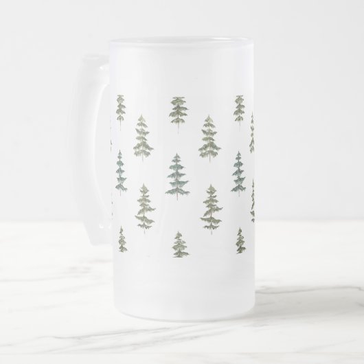 Trendy Winter | Kerstboompatroon Matglas Bierpul (Voorkant links)