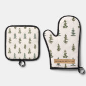 Trendy Winter | Kerstboompatroon Ovenwant & Pannenlap Set (Voorkant)