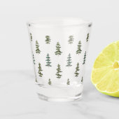 Trendy Winter | Kerstboompatroon Shot Glas (Voorkant)