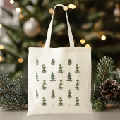 Trendy Winter | Kerstboompatroon Tote Bag