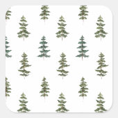 Trendy Winter | Kerstboompatroon Vierkante Sticker (Voorkant)
