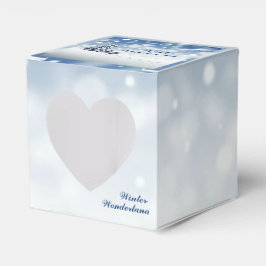 Trendy Wintry Winter Wonderland Heart Bedankdoosjes