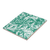 Trendy Wit Blauw - Groen Marmeren Steen - Abstract Tegeltje (Zijkant)