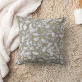 Trendy wit en goud glinsterend marmer abstract kussen (Deken)