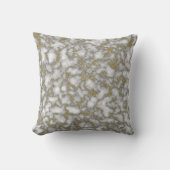 Trendy wit en gouden glitters marmer abstract  kussen (Voorkant)