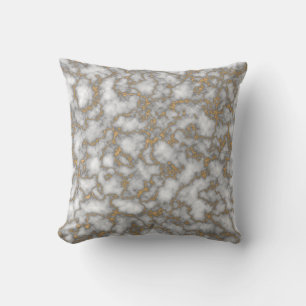 Trendy wit en gouden marmer kussen