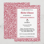 Trendy Wit en Rood Leopard Print Vrijgezellenfeest Kaart (Voorkant / Achterkant)