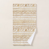 Trendy Wit Goud Tribal Afrikaans Patroon Bad Handdoek (Handdoek)