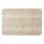 Trendy Wit Goud Tribal Afrikaans Patroon Badmat (Voorkant)