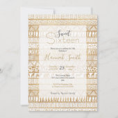 Trendy Wit Goud Tribal Afrikaans Patroon Kaart (Voorkant)