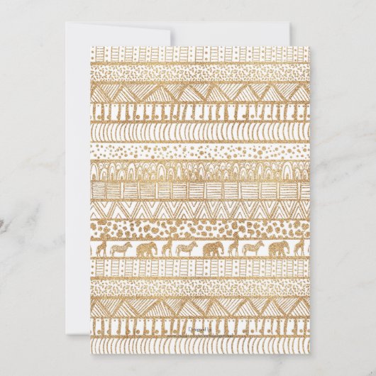Trendy Wit Goud Tribal Afrikaans Patroon Kaart (Achterkant)
