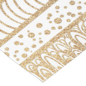 Trendy Wit Goud Tribal Afrikaans Patroon Medium Tafelloper (Hoek)