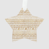 Trendy Wit Goud Tribal Afrikaans Patroon Ornament (achterkant)