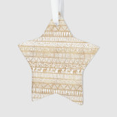 Trendy Wit Goud Tribal Afrikaans Patroon Ornament (voorkant)