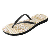 Trendy Wit Goud Tribal Afrikaans Patroon Teenslippers (Schuin)
