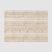 Trendy Wit Goud Tribal Afrikaans Patroon Tissuepapier (Voorkant)