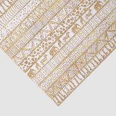 Trendy Wit Goud Tribal Afrikaans Patroon Tissuepapier (Detail)