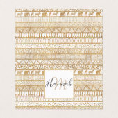Trendy Wit Goud Tribal Afrikaans Patroon Visitekaartje (Buitenkant ongevouwen)
