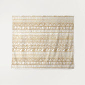 Trendy Wit Goud Tribal Afrikaans Patroon Wandkleed (Voorkant (horizontaal))
