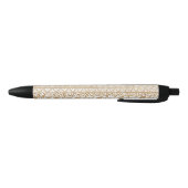 Trendy Wit Goud Tribal Afrikaans Patroon Zwarte Inkt Pen (Bodem)