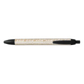 Trendy Wit Goud Tribal Afrikaans Patroon Zwarte Inkt Pen (Achterkant)