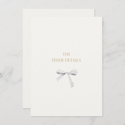 Trendy wit lint bruiloft details behuizing Kaart (Voorkant / Achterkant)