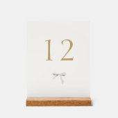 Trendy wit lint bruiloft tafel nummer acryl bord (Voorkant)