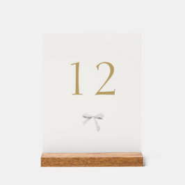 Trendy wit lint bruiloft tafel nummer acryl bord