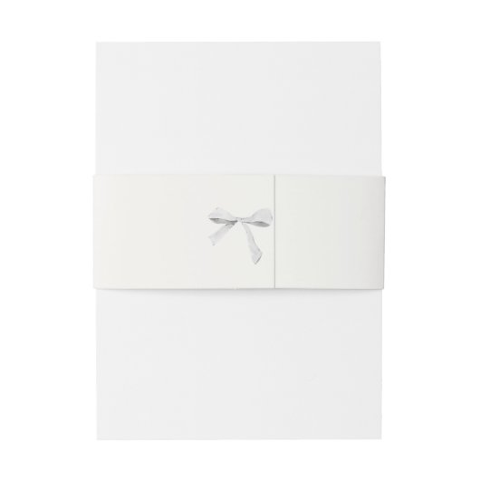 Trendy wit lint bruiloft uitnodigingen wikkel (Achterkant Voorbeeld)