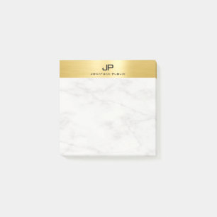 Trendy wit marmer elegante moderne gouden look post-it® notes