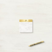 Trendy wit marmer elegante moderne gouden look post-it® notes (Op bureau)