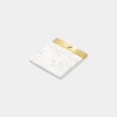Trendy wit marmer elegante moderne gouden look post-it® notes (Schuin)