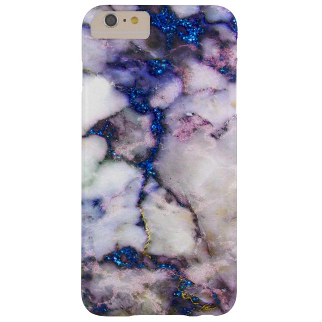 Trendy wit marmer en roze en blauw glitter Case-Mate iPhone case (Achterkant)