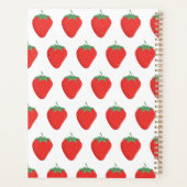 Trendy wit rood aardbeienpatroon & zwart op maat planner (Achterkant)