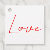 Trendy wit rood liefde bruiloft handschrift naam bedankjes labels (Voorkant)